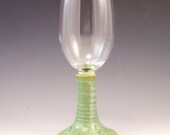 Hand Made Pottery Wine Glass / Hand Made Pottery in French Country Green