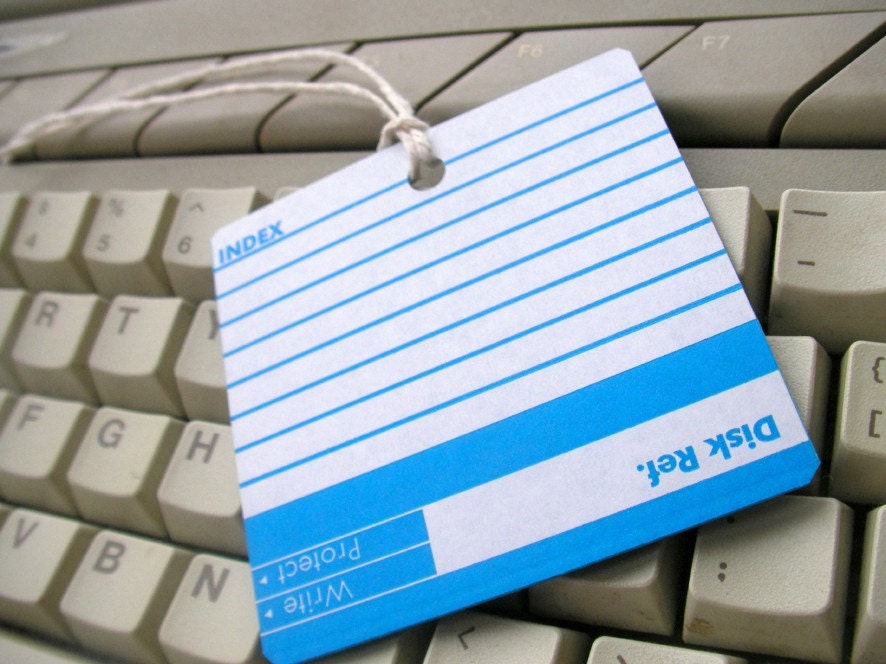 floppy disc label gift tags