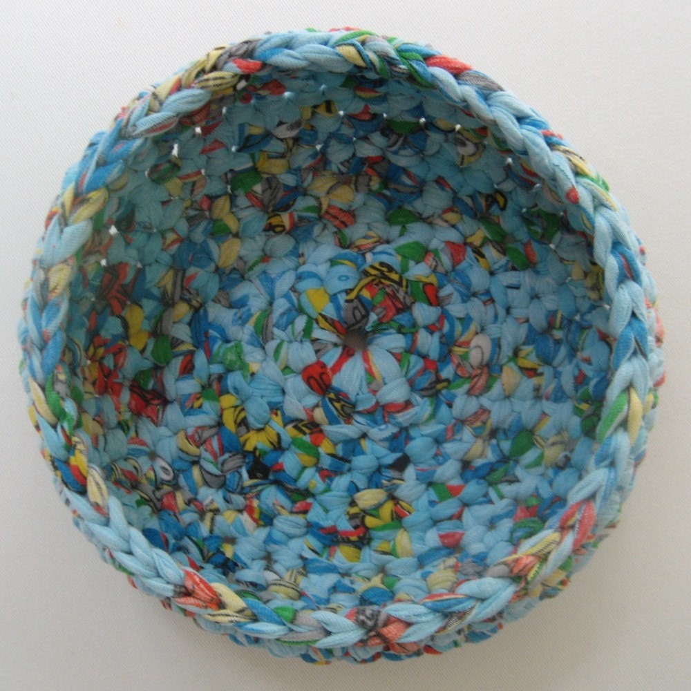handmade basket upcycled primary jersey knit sheet