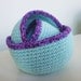 Cotton Nested Rag Top Bowl Set (Violet over Robin's Egg)
