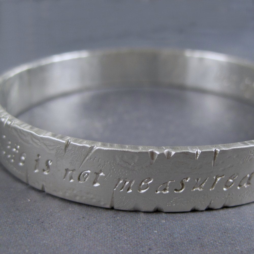 Eternity sterling silver bangle with custom inscription