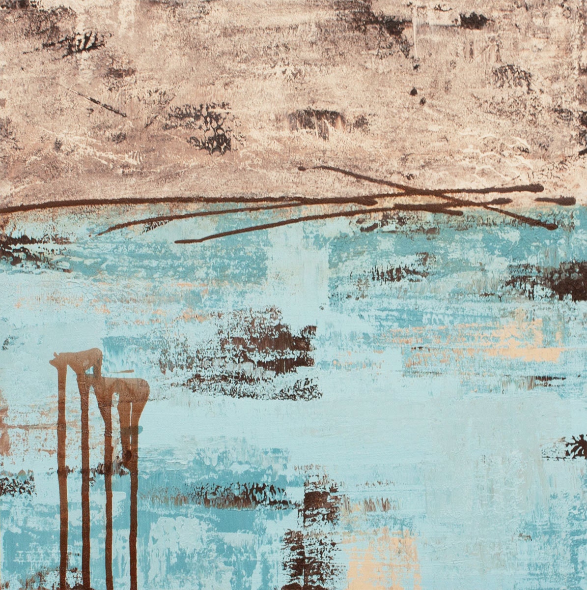 SALE - See Description - Original Abstract Art Painting, Acrylic Canvas Modern Art - Title, Lithosphere 60 by Hilary Winfield - 18x18 Inches