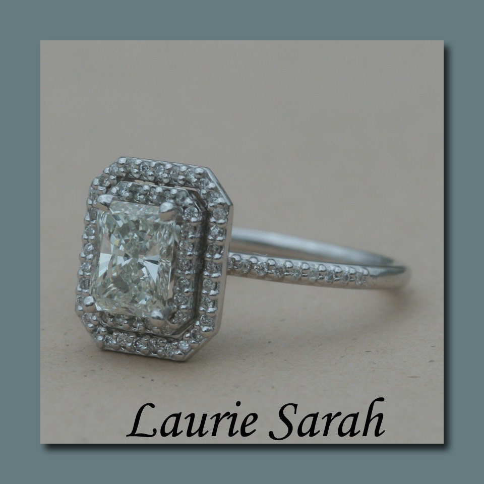 EGL Certified 1.20 carat Diamond Engagement Ring - Radiant Cut - LS1638