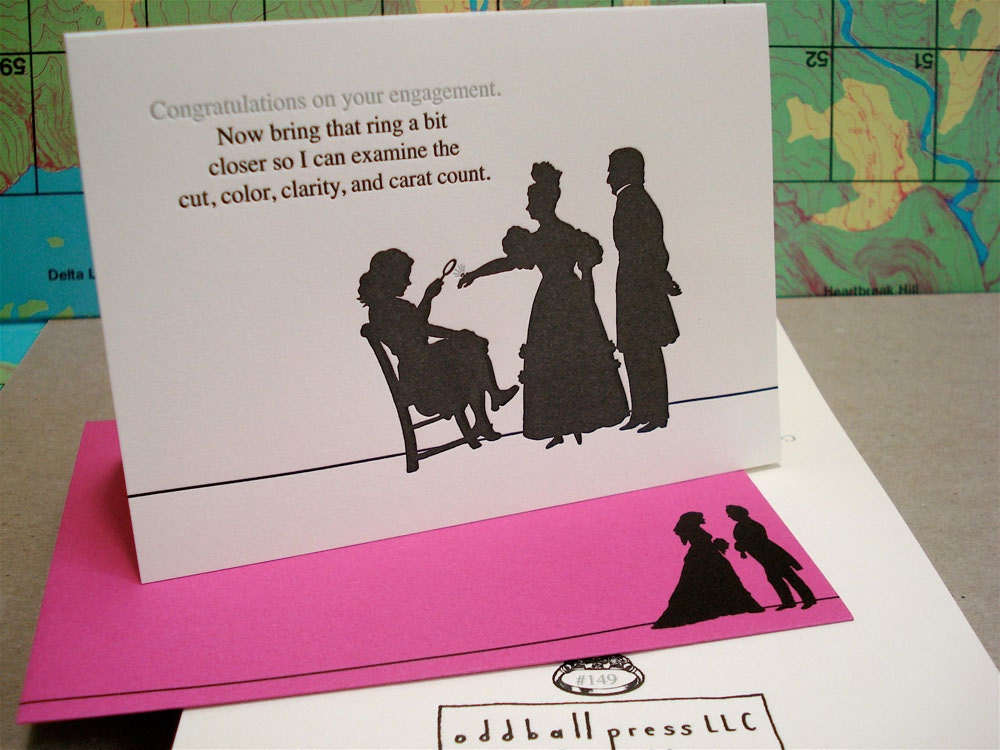 Carat Count - letterpress engagement greeting