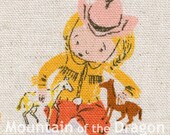 Heather Ross Fabric - Playing Horses in Natural - Far, Far Away, Chapter 3 - Half Yard