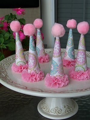 Party Hat Cupcake Toppers / Table Decorations for Birthday Party