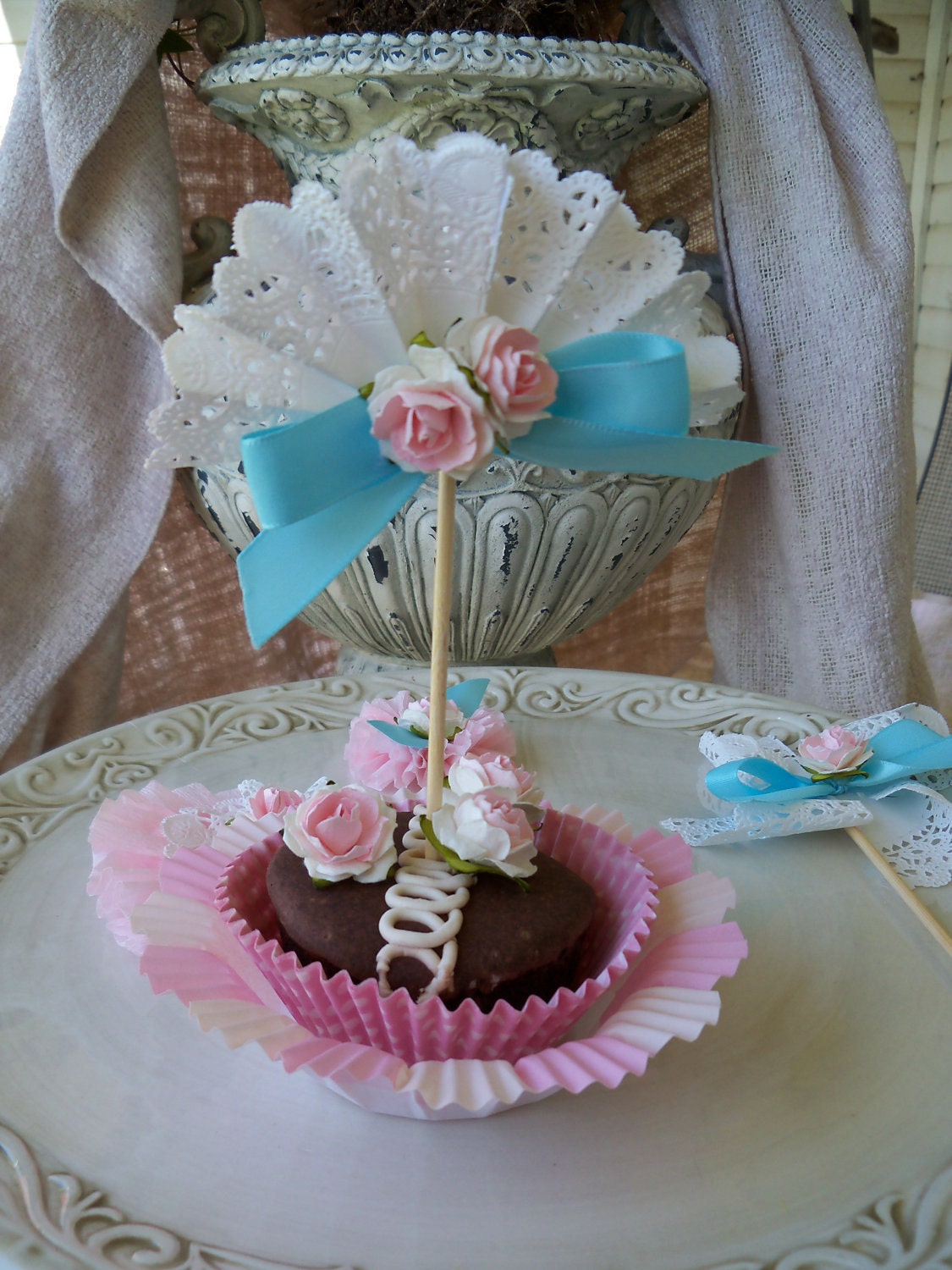 Marie Antoinette Inspired Cupcake Toppers Set of Six for Birthday Party