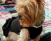 The FAMOUS Little Black Dress With Pearls DOG SWEATER -- Custom -- Hand Made -- All Sizes