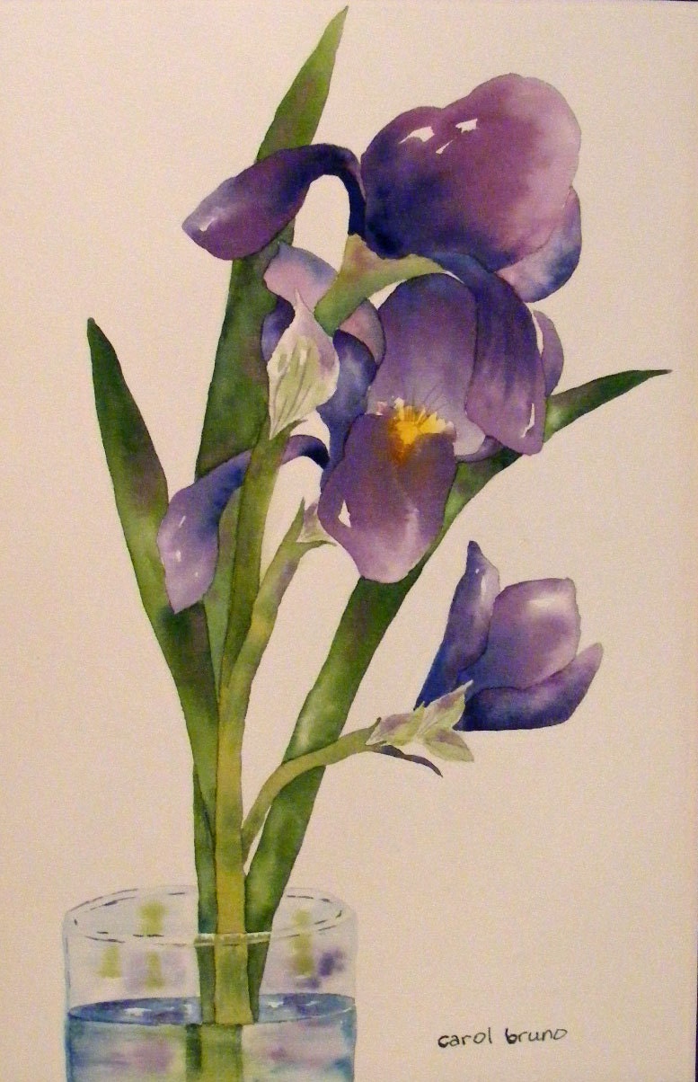Purple Iris-Original Watercolor Painting