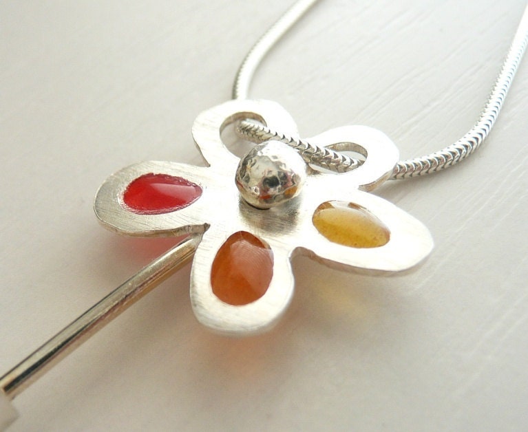 Sterling Silver Flower Necklace