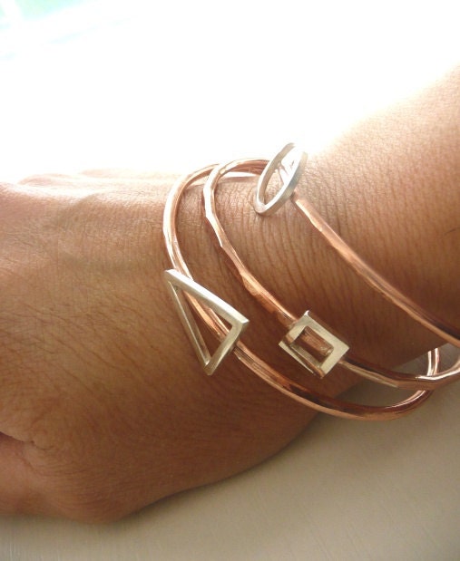 Copper and Sterling Silver Bangles Shapes
