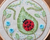 Ladybug on a Leaf Crewel Embroidery Kit