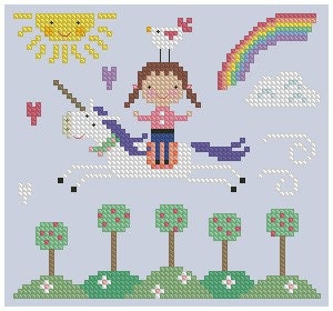 Spring Unicorn Cross Stitch