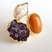 Crystal Amethyst AND Carnelian TRIPLE RING