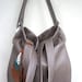Agatha Fold Over in Pebble Gray Leather with Clip On Adjustable Strap