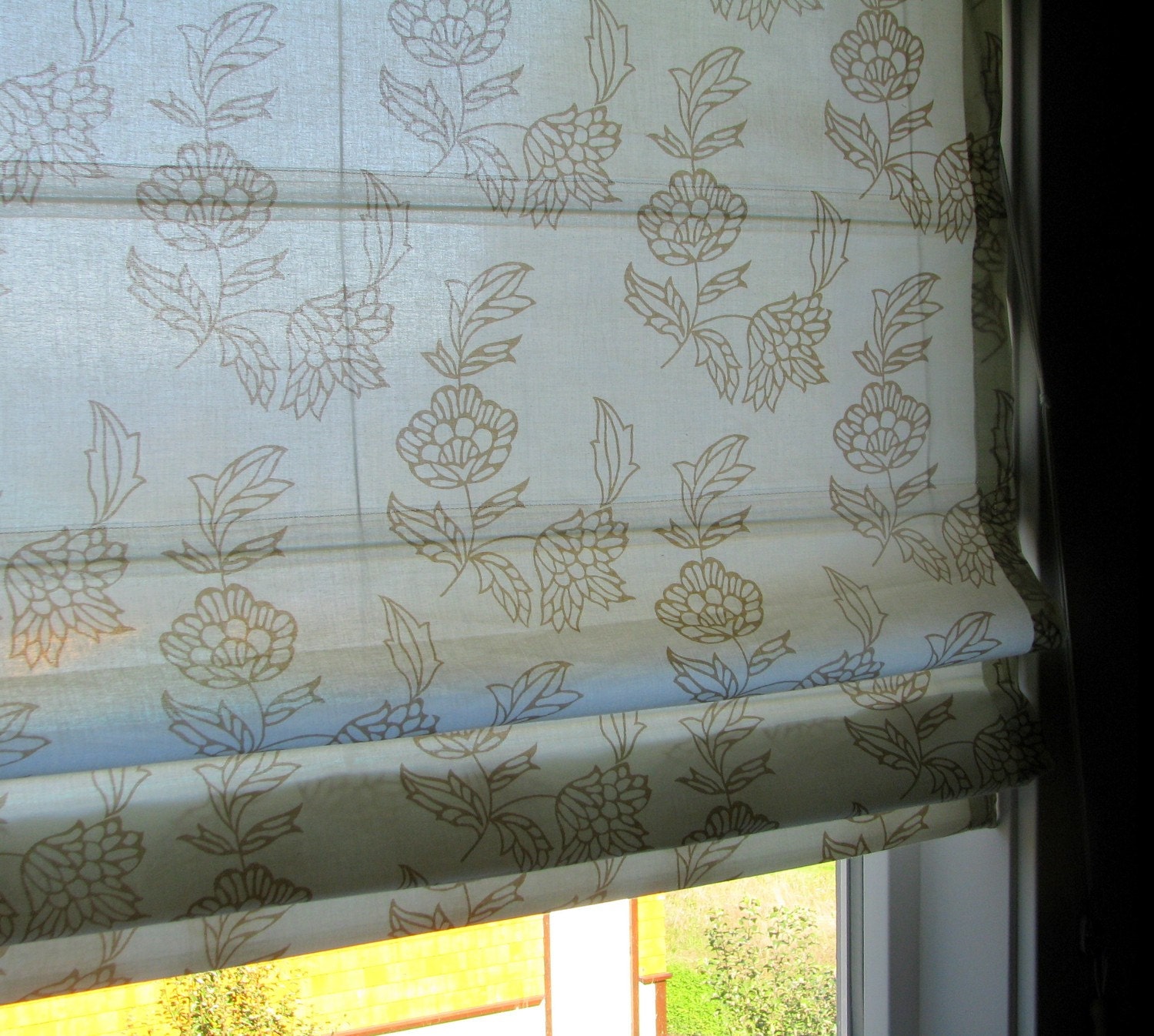 Sale- Roman Blind, Window Coverings, Herbal Dyed Organic Cotton