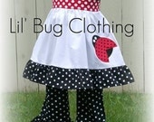 Custom Boutique Clothing Spring  Ladybug Jumper Top and Pant Girl