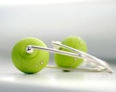 Chartreuse Earrings, Spring Jewelry, Colorful Earrings, Leaf Green, Simple Modern Jewelry, Spring Fashion - Mardi Gras