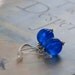 Earrings Cobalt Blue Vintage Lucite and Sterling Silver - simplify