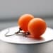 Great Pumpkin Earrings, Orange Vintage Lucite and Gunmetal