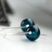 Midnight Blue Glass Earrings, Simple Modern Earrings, Blue Wedding, Wedding Jewelry, Ink Blue, Sterling Silver -  Love Letter