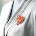 Tangerine Orange Brooch, Wire Heart Brooch, Beaded Brooch, Wire Pin, Sterling Silver Clasp - Not Your Grandma's Valentine