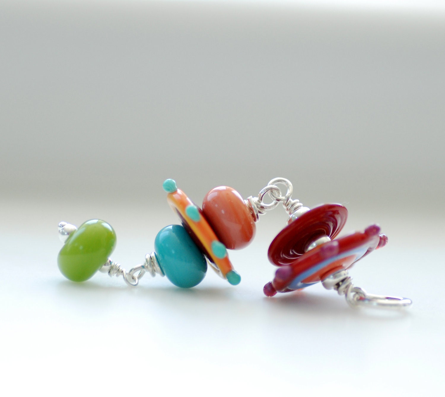Glass Pendant, Funky Pendant, Lampwork Glass and Sterling Silver - BLOOMERS Sophie
