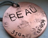 The Beau Tag - XL custom pet ID tag in copper - two numbers