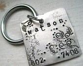 Silver Leaves custom pet ID tag