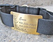 Custom pet ID quiet collar tag - Golden Vines