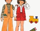 Vintage 70s Butterick 3871 Childrens RETRO Vest, Pants, Skirt and transfers Sewing Pattern Size 6 UNCUT