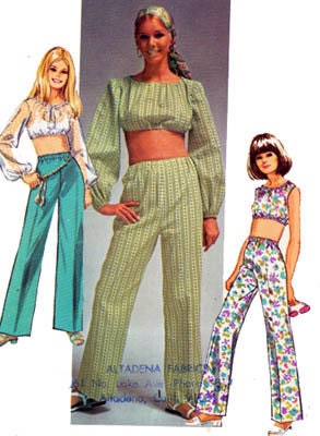 Vintage 60s Simplicity 8665  MIDRIFF Top and Pants Young Junior Size 9/10 Bust 30.5 UNCUT
