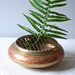 reserved.....brass flower frog / large round metal flower vase / pen holder