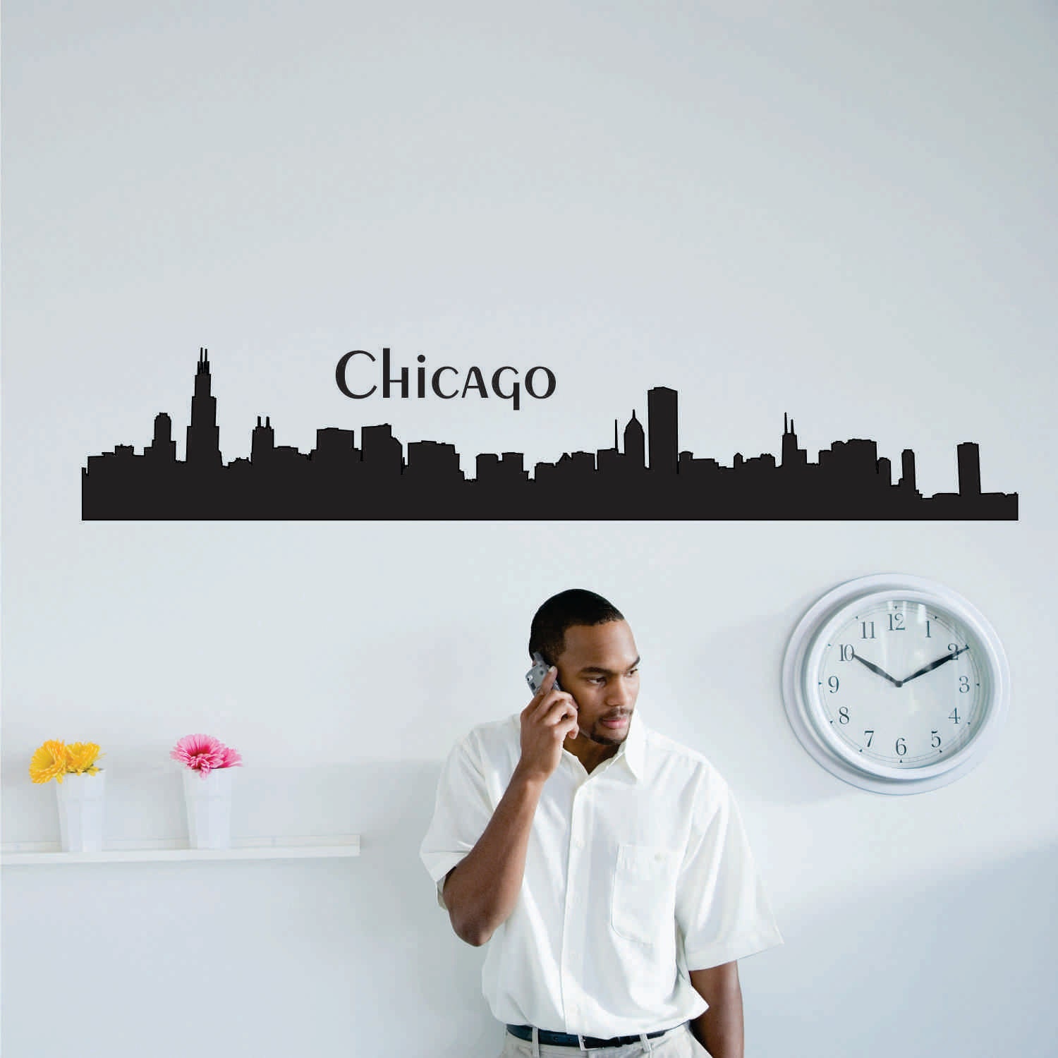 Chicago Skyline Silhouette Wall Decal Vinyl Wall Art Sticker