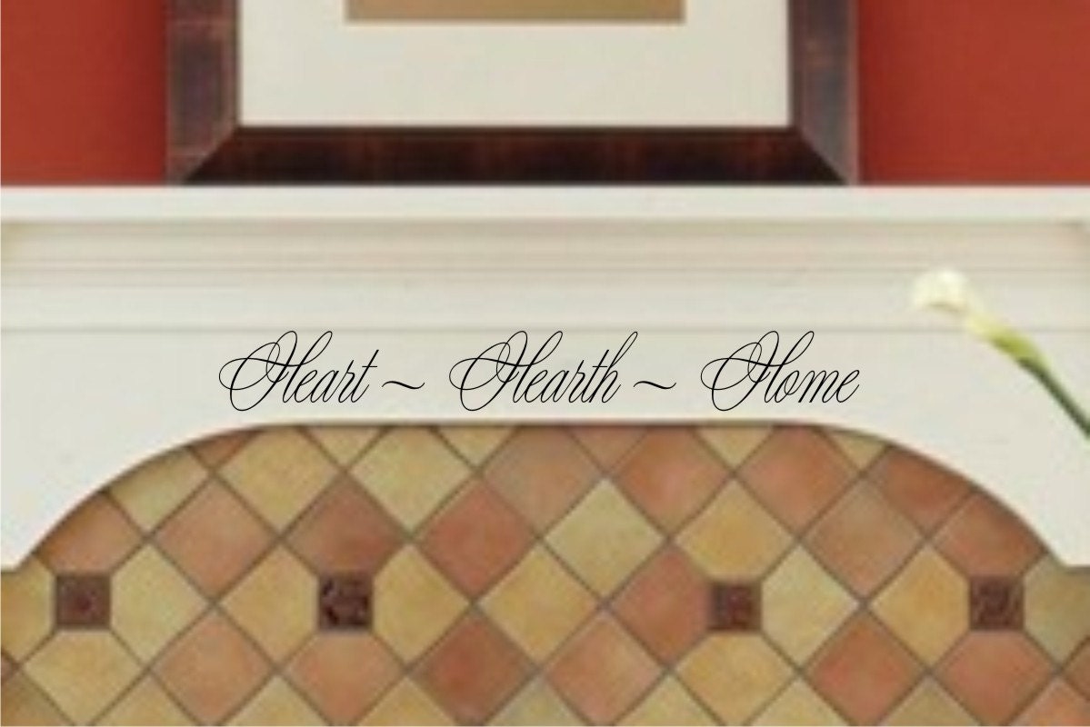 Vinyl Wall Decal Quote  Heart Hearth Home