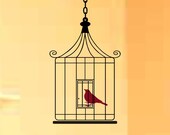 Large Hanging Birdcage Vinyl Wall Art Decals Graphics Stickers