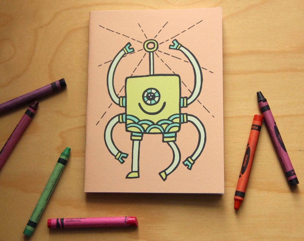 Coloring Book Robot Children Craft Easter