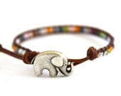 Good Luck Elephant Leather Wrap Bracelet