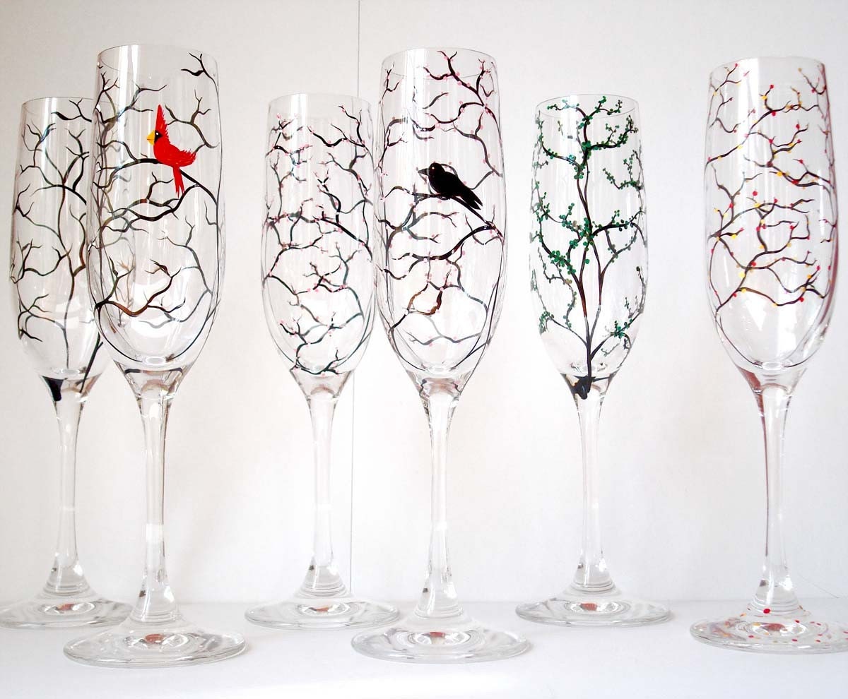 Seasonal Champagne Flutes--6 Piece Collection
