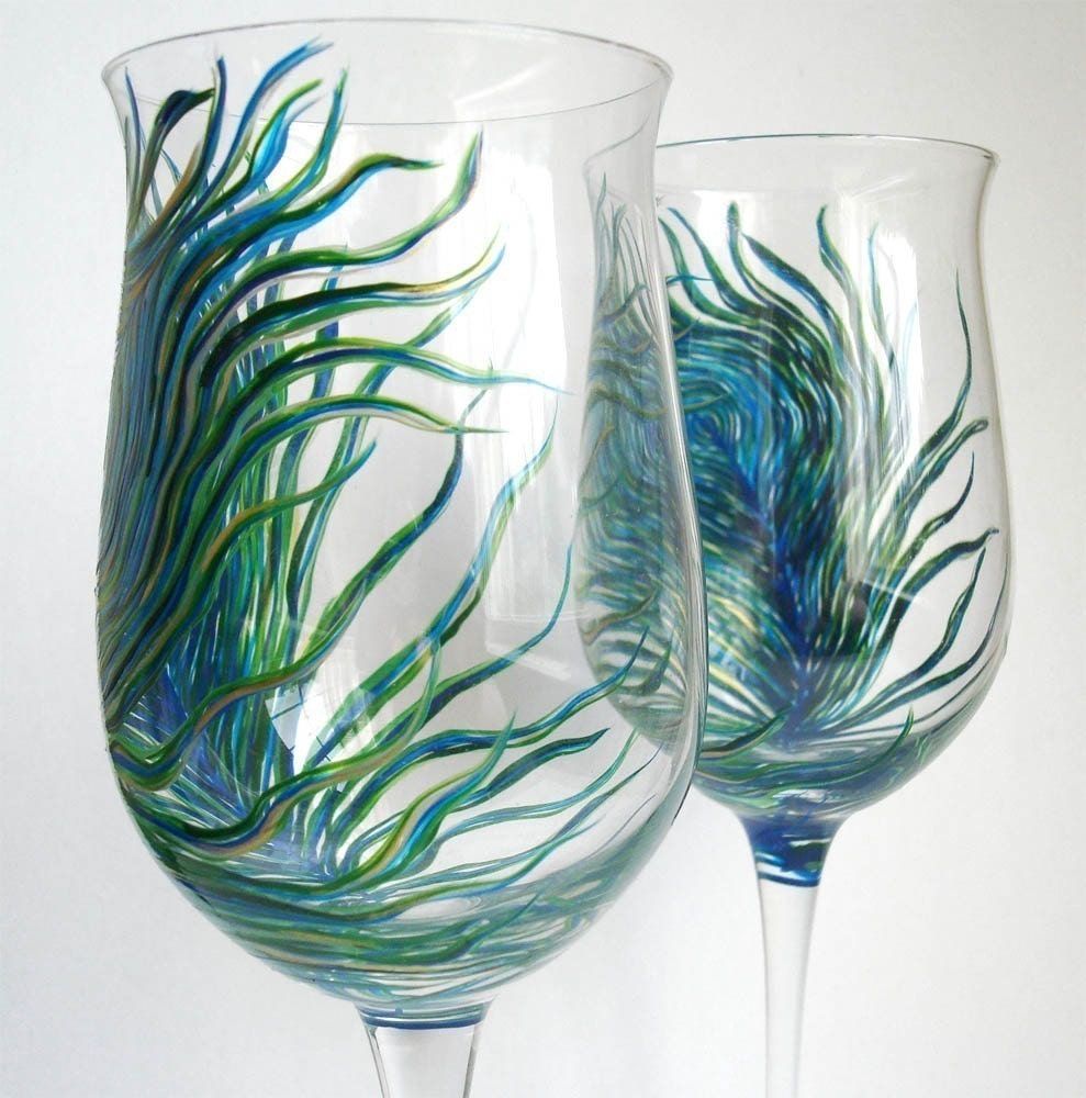 Peacock Pinot Grigio Wine Glasses--Set of 2