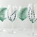 Garden Party Hand Painted Glasses - 4 Piece Collection for Mothers Day - Green Ferns and Lavender