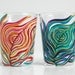 Yin and Yang Peacock Feather Shot Glasses-Set of 2 Hand Painted Shot Glasses