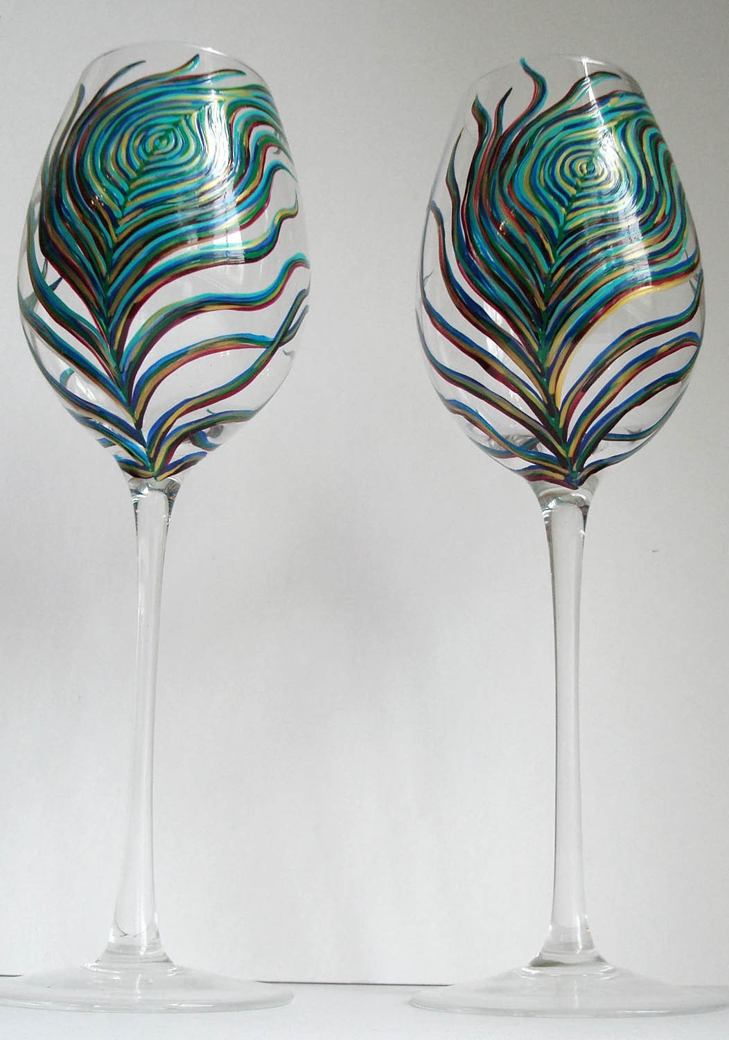 Peacock Wine Glasses