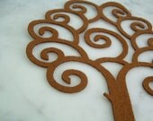 Curly brown tree on Felt