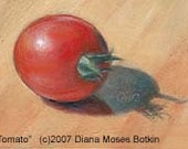 TOMATO -- Original unframed miniature still life oil, daily painting by Diana Moses Botkin