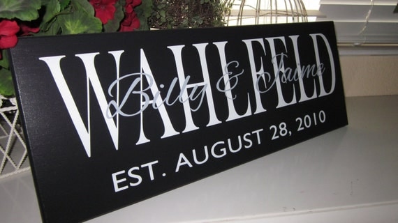 Personalized Last Name Sign, Custom Sign, Family Name Sign Wedding Present, personalalized wedding,  Engagement gift