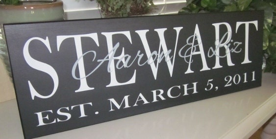 Personalized Last Name Sign, Custom Sign, Family Name Sign Wedding Present, personalalized wedding,  Engagement gift