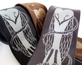 Owl Men's Necktie - Thorns of Wisdom Tie for Men in Black, Brown or Charcoal Gray
