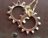 Cog Tags - Brass - Industrial Chic - Unisex - Mens - GoW - Gears of War - Gamer - Rustic - Cog Jewelry - Cog Tags Necklace