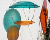 Bird Feeder, Eco Friendly upcycle Repurposed traffic lights blue green yellow